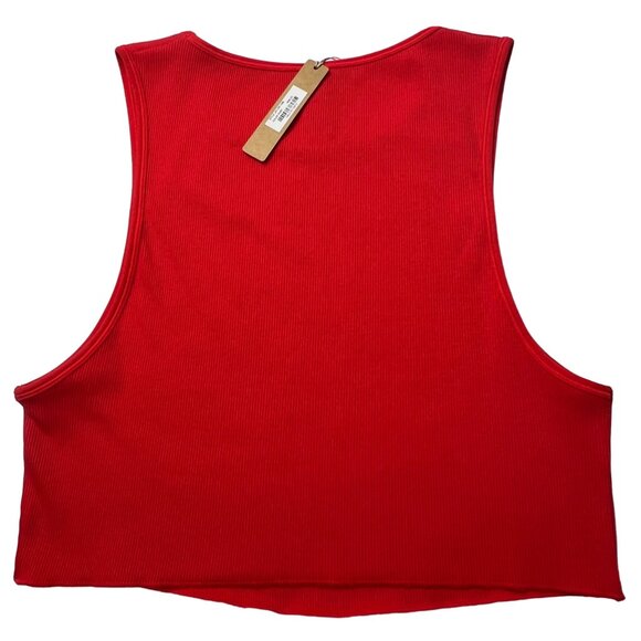 SKIMS Cotton Rib Super Crop Tank Ruby 2X - Picture 3 of 10